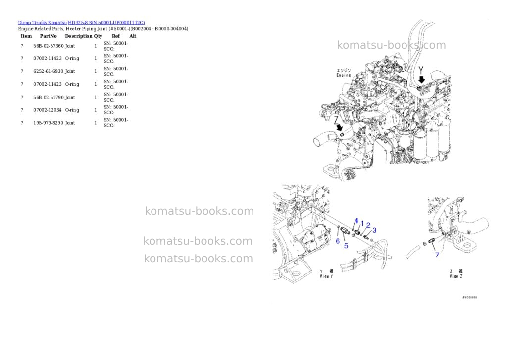 Komatsu hd325-8 s/n 50001-up Parts catalog cover Page 8 Komatsu hd325-8 s/n 50001-up Parts catalog cover Page 8