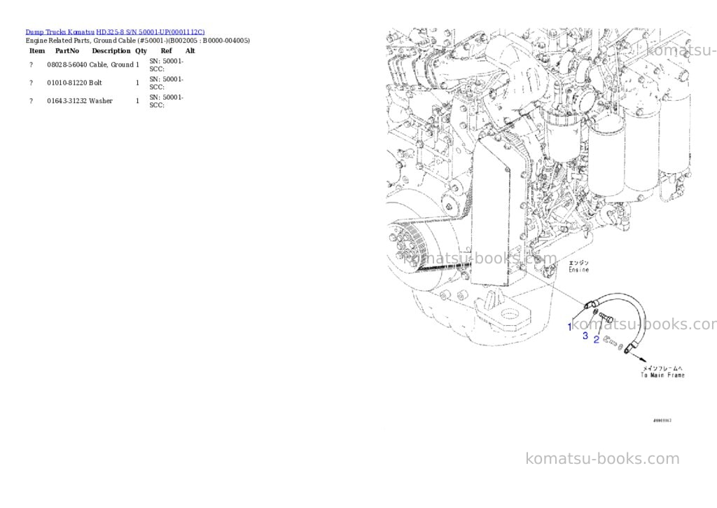 Komatsu hd325-8 s/n 50001-up Parts catalog cover Page 9 Komatsu hd325-8 s/n 50001-up Parts catalog cover Page 9
