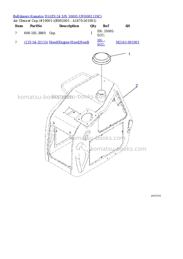 Komatsu d51ex-24 s/n 10001-up Parts catalog cover Page 2