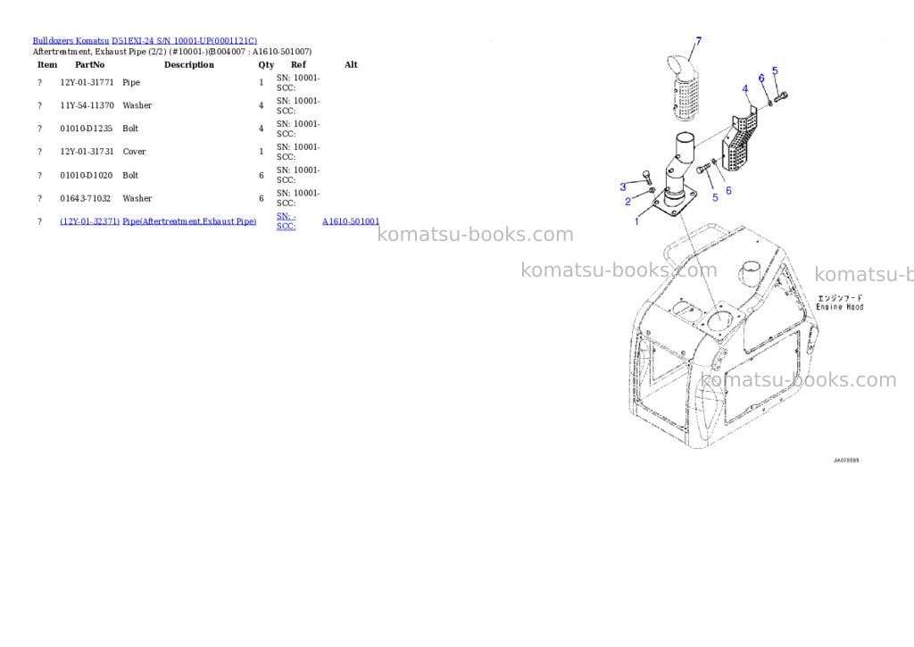 Komatsu d51exi-24 s/n 10001-up Parts catalog cover Page 10