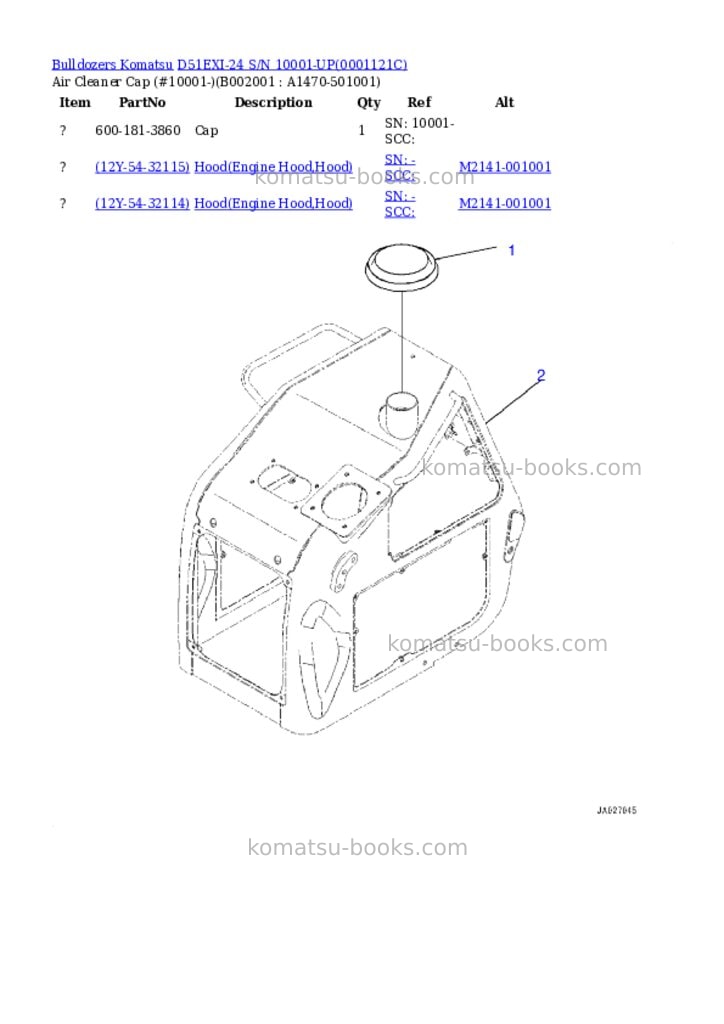 Komatsu d51exi-24 s/n 10001-up Parts catalog cover Page 2