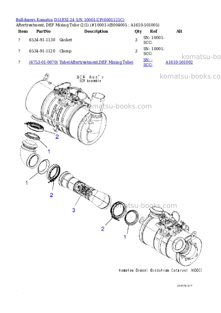Komatsu d51exi-24 s/n 10001-up Parts catalog cover Page 8