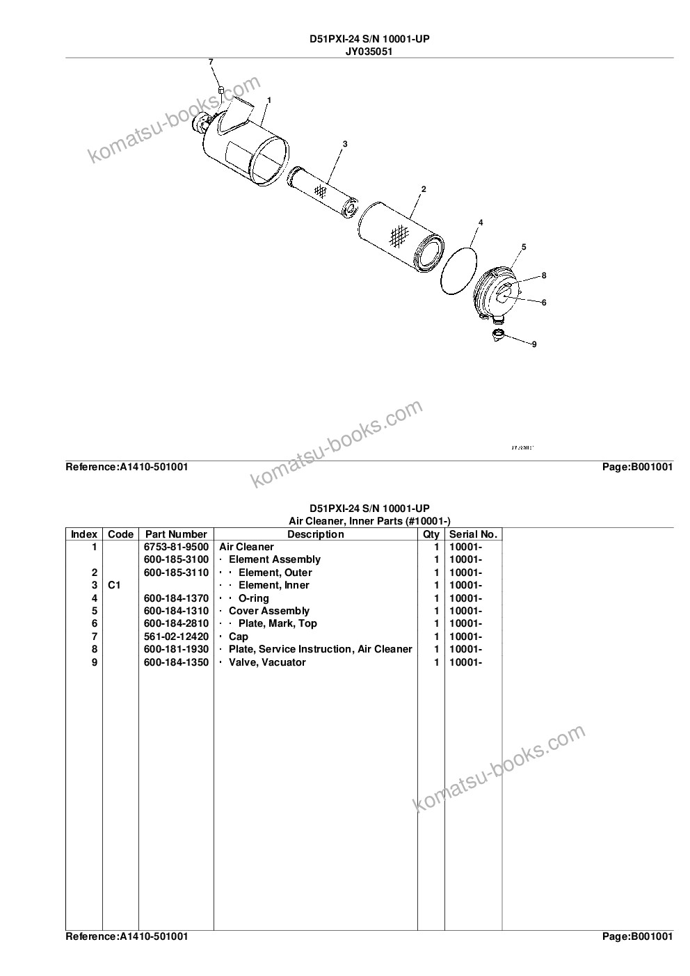 Komatsu d51pxi-24 s/n 10001-up Parts catalog cover Page 4