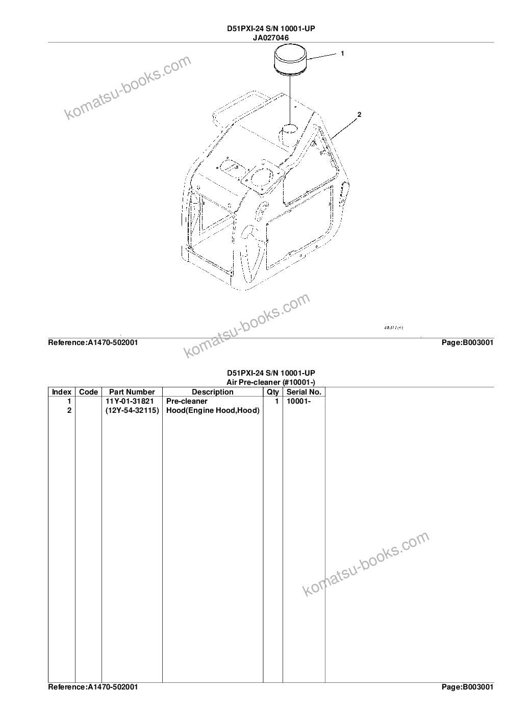 Komatsu d51pxi-24 s/n 10001-up Parts catalog cover Page 9