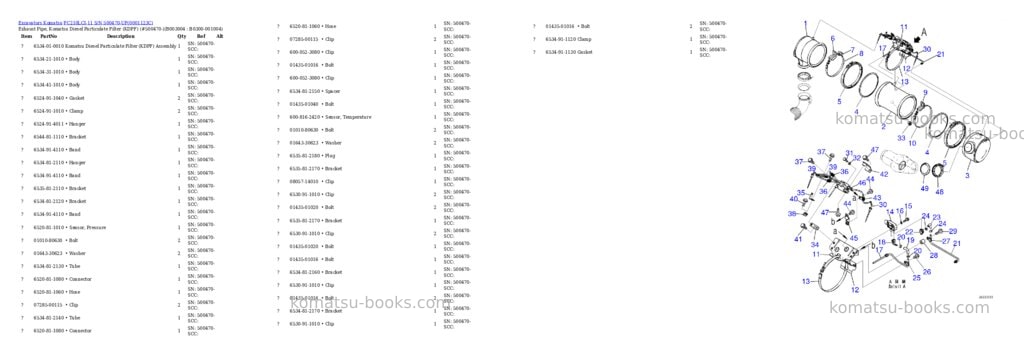 Komatsu PC210LCI-11 S/N 500470-UP Parts catalog cover Page 8