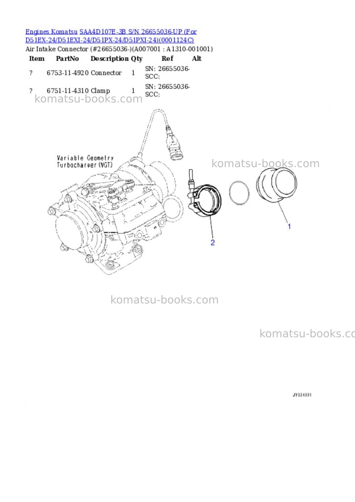 Komatsu saa4d107e-3b s/n 26655036-up for d51ex-24/d51exi-24/d51px-24/d51pxi-24 Parts catalog cover Page 6 Komatsu saa4d107e-3b s/n 26655036-up for d51ex-24/d51exi-24/d51px-24/d51pxi-24 Parts catalog cover Page 6