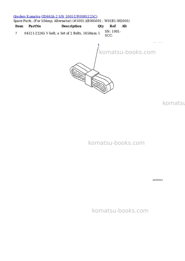 Komatsu gd663a-2 s/n 1001-up battery disconnect switch Parts catalog cover Page 5