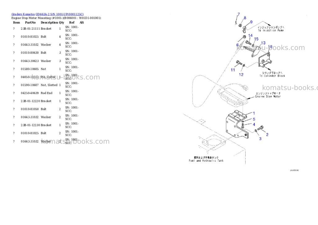 Komatsu gd663a-2 s/n 1001-up battery disconnect switch Parts catalog cover Page 6