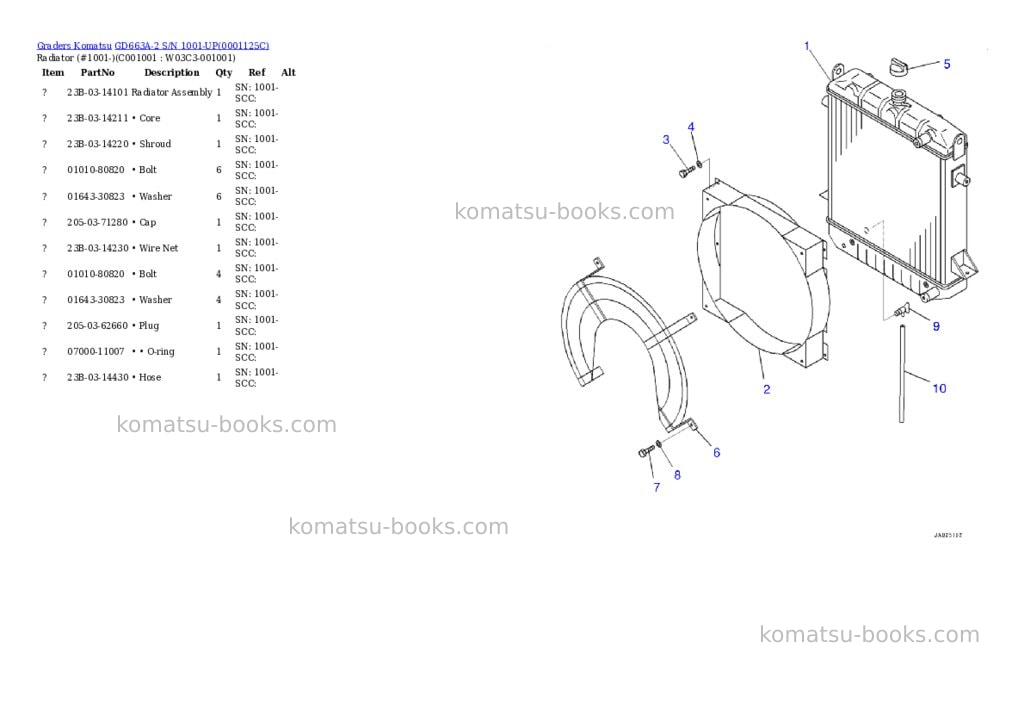 Komatsu gd663a-2 s/n 1001-up battery disconnect switch Parts catalog cover Page 9