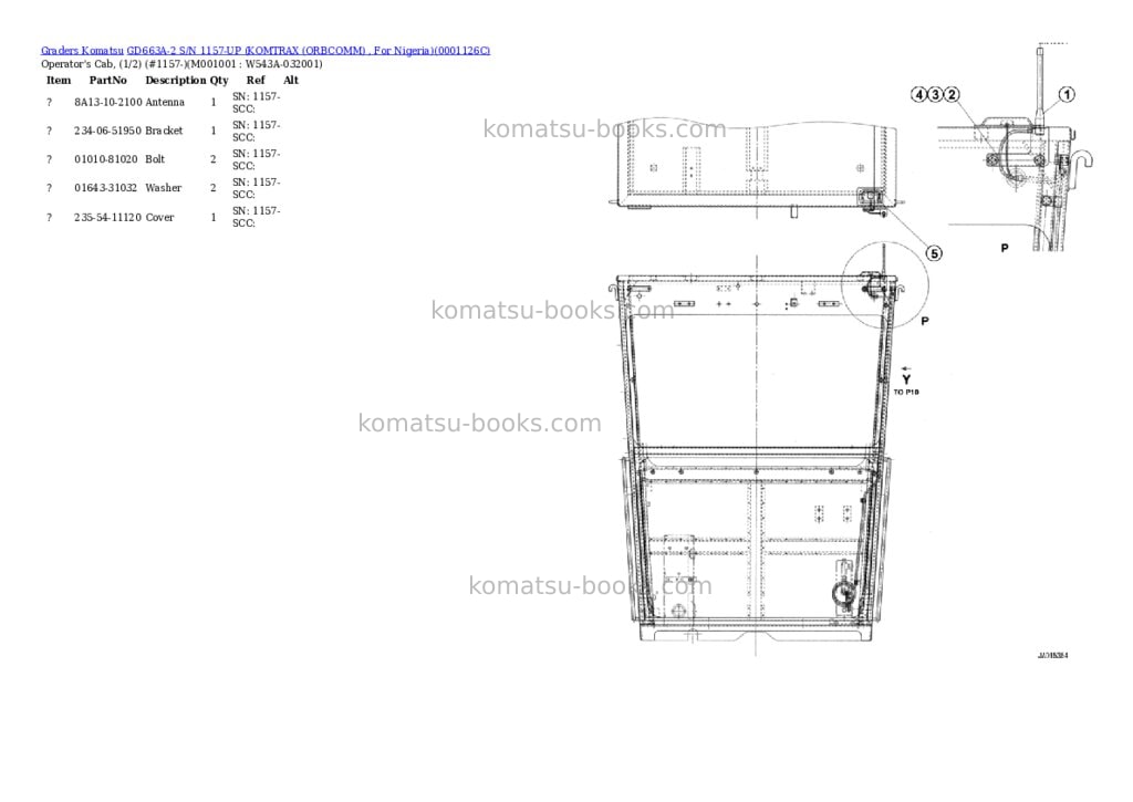 Komatsu gd663a-2 s/n 1157-up komtrax orbcomm , for nigeria Parts catalog cover Page 4 Komatsu gd663a-2 s/n 1157-up komtrax orbcomm , for nigeria Parts catalog cover Page 4