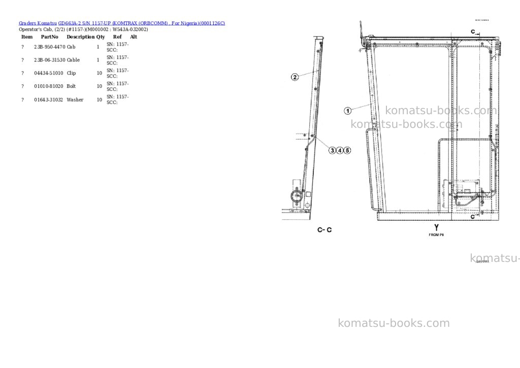 Komatsu gd663a-2 s/n 1157-up komtrax orbcomm , for nigeria Parts catalog cover Page 5 Komatsu gd663a-2 s/n 1157-up komtrax orbcomm , for nigeria Parts catalog cover Page 5