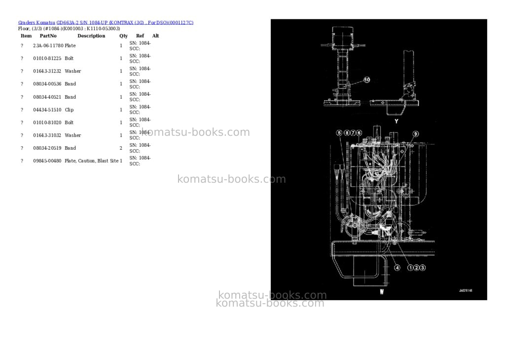 Komatsu gd663a-2 s/n 1084-up komtrax 3g , for dso Parts catalog cover Page 3