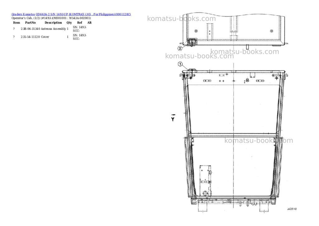 Komatsu gd663a-2 s/n 1493-up komtrax 3g , for philippines Parts catalog cover Page 3