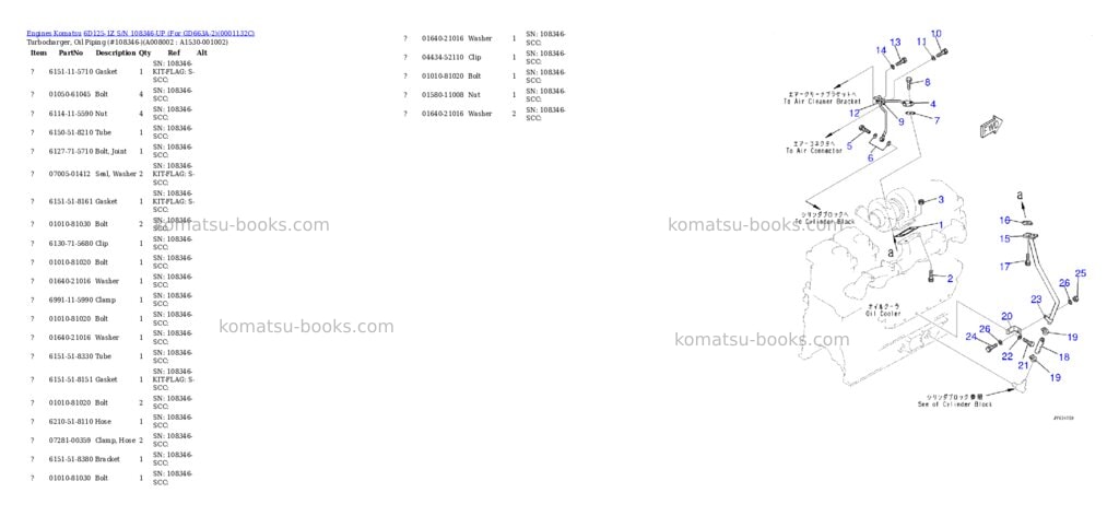 Komatsu 6d125-1z s/n 108346-up for gd663a-2 Parts catalog cover Page 9