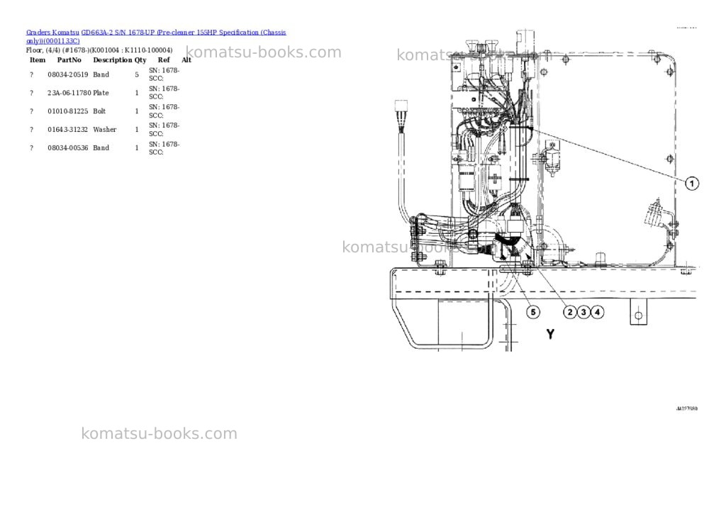 Komatsu gd663a-2 s/n 1678-up pre-cleaner 155hp chassis only Parts catalog cover Page 3