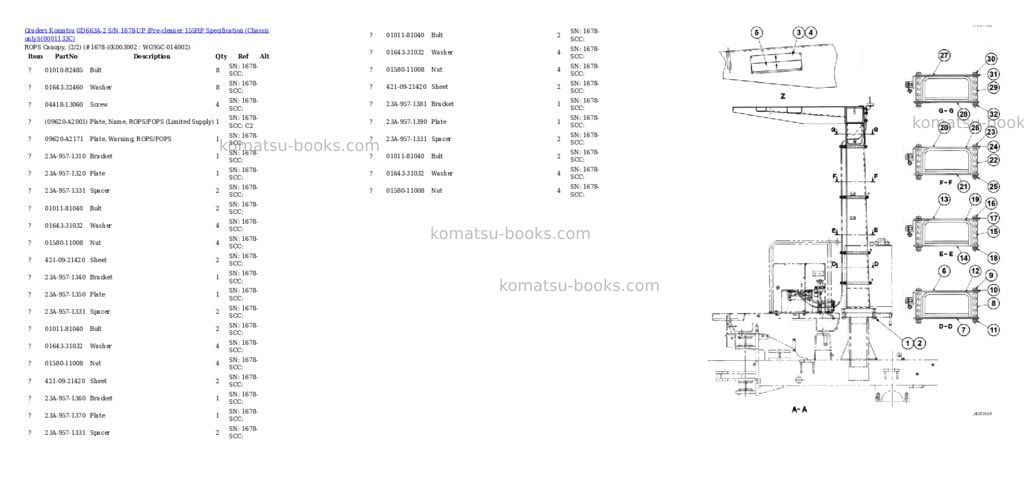 Komatsu gd663a-2 s/n 1678-up pre-cleaner 155hp chassis only Parts catalog cover Page 7