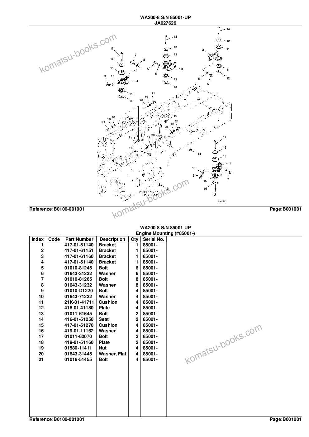 Komatsu wa200-8 s/n 85001-up Parts catalog cover Page 4