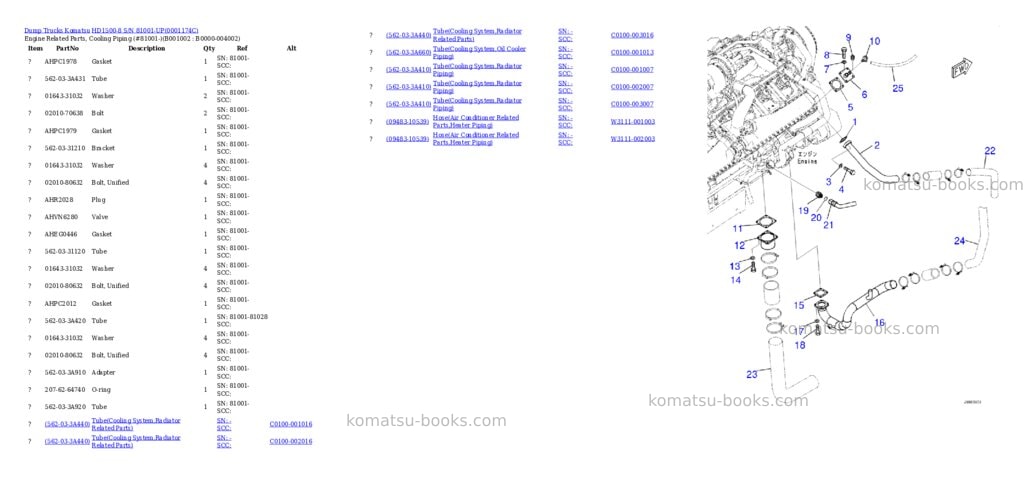 Komatsu hd1500-8 s/n 81001-up Parts catalog cover