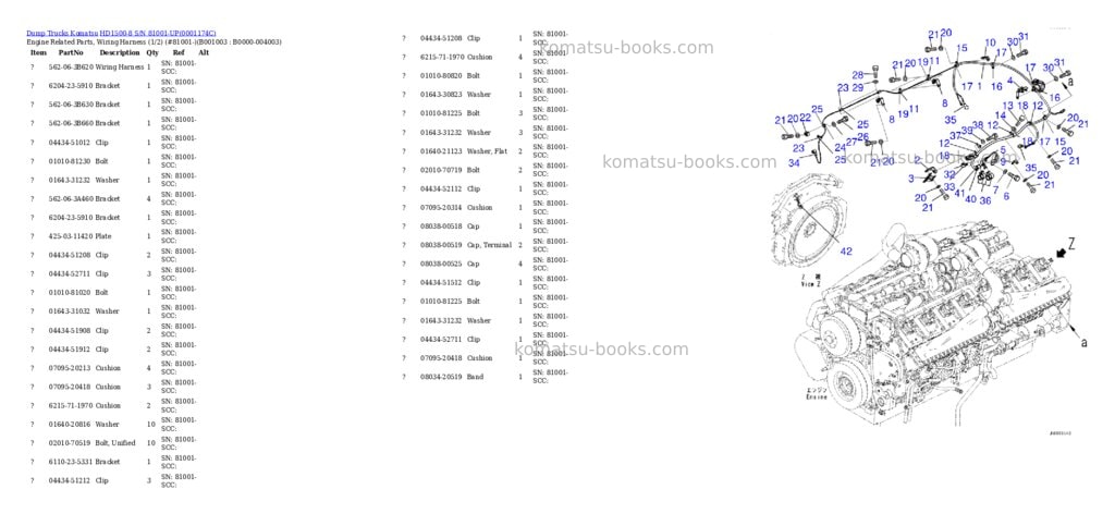 Komatsu hd1500-8 s/n 81001-up Parts catalog cover Page 2