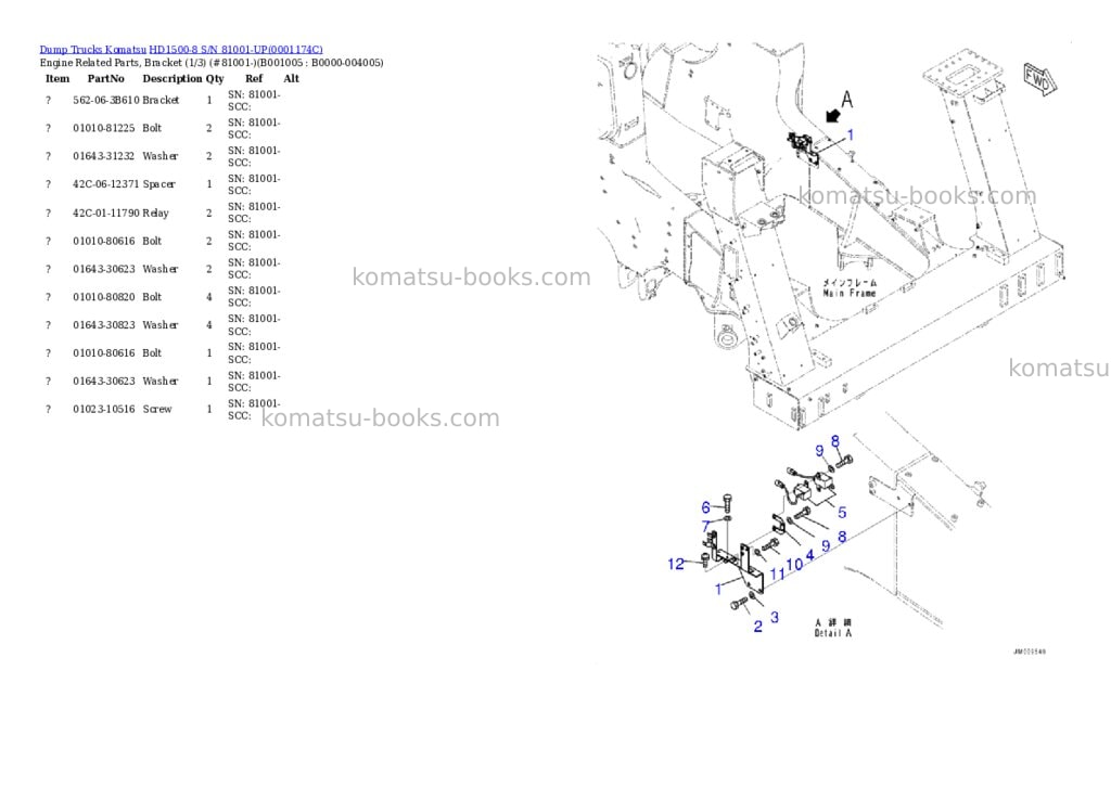 Komatsu hd1500-8 s/n 81001-up Parts catalog cover Page 4