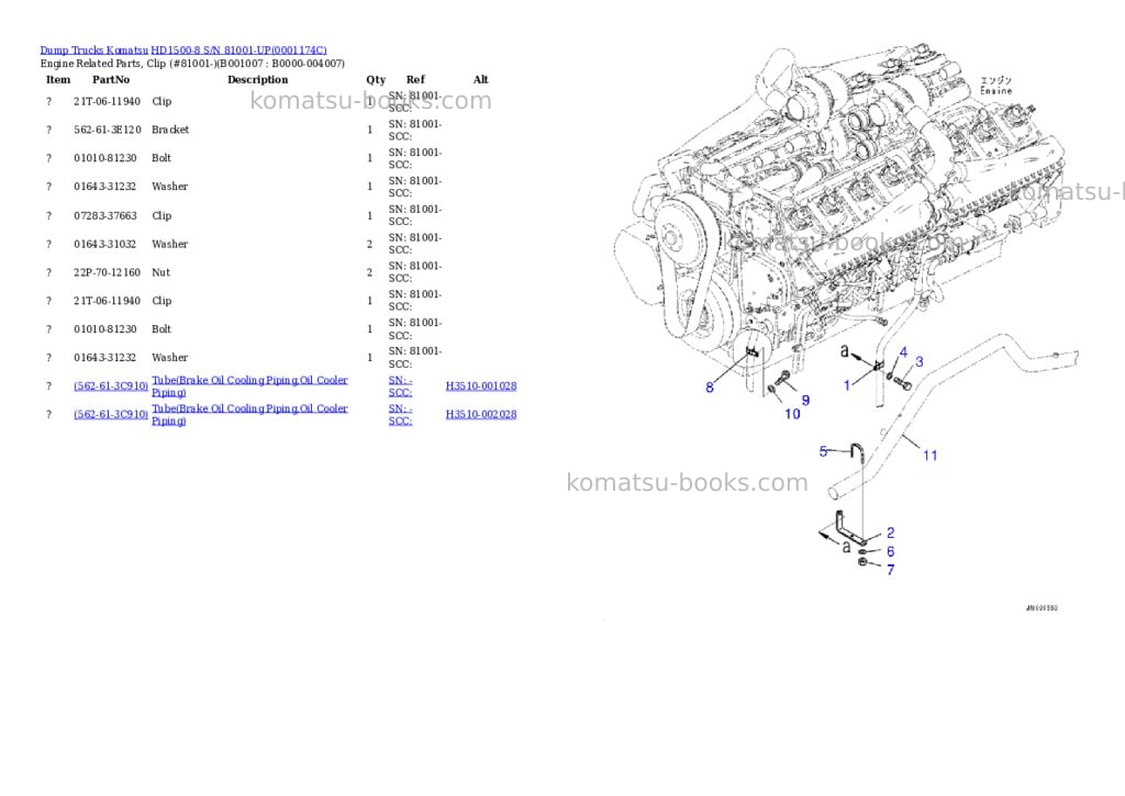 Komatsu hd1500-8 s/n 81001-up Parts catalog cover Page 6