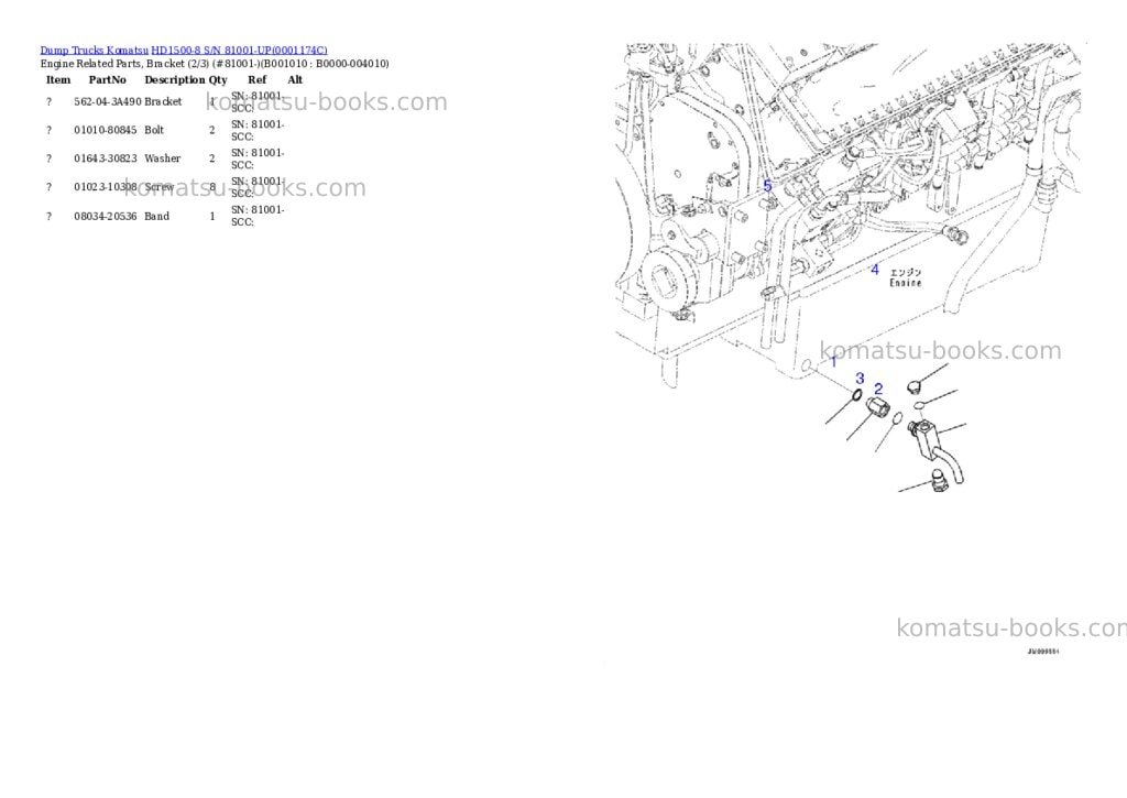 Komatsu hd1500-8 s/n 81001-up Parts catalog cover Page 9