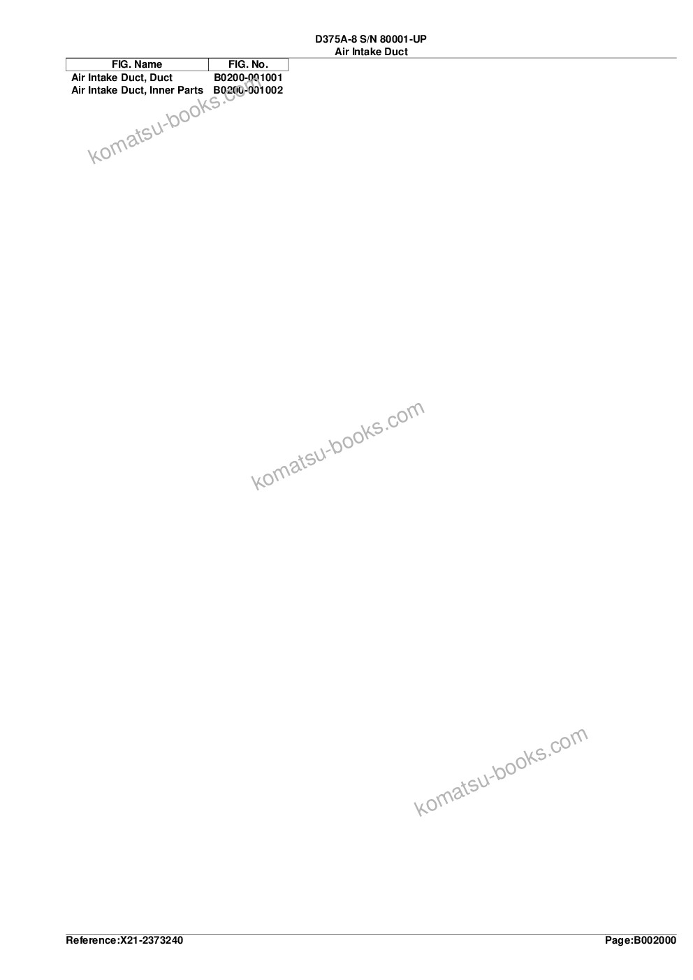 Komatsu d375a-8 s/n 80001-up Parts catalog cover Page 5 Komatsu d375a-8 s/n 80001-up Parts catalog cover Page 5