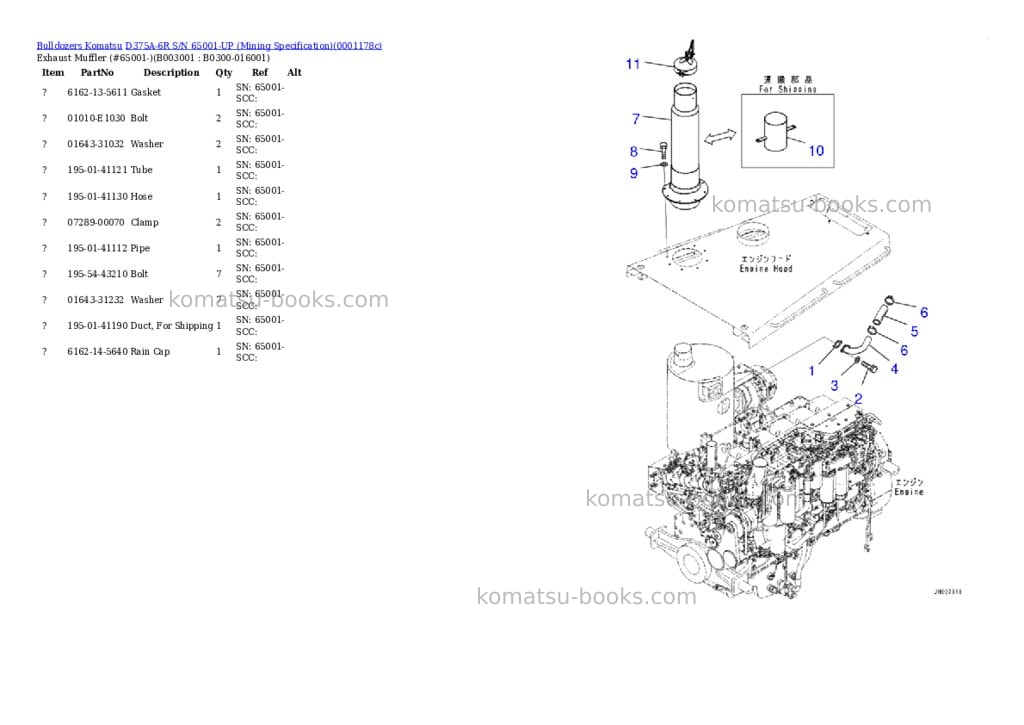 Komatsu D375A-6R S/N 65001-UP (Mining Specification) Parts catalog cover Page 2