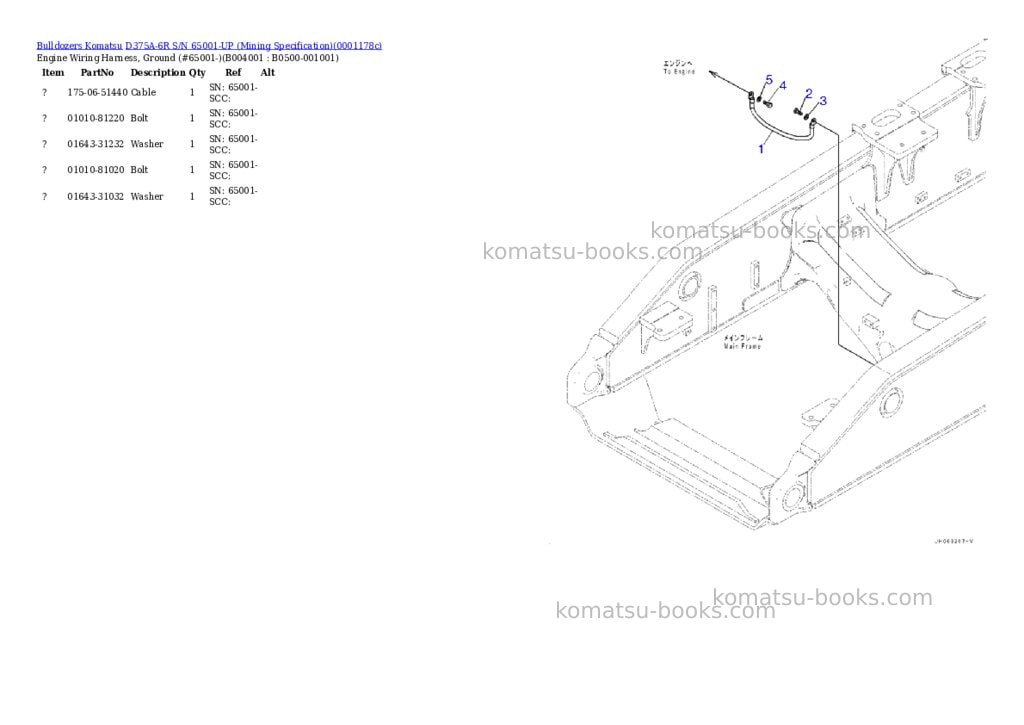 Komatsu D375A-6R S/N 65001-UP (Mining Specification) Parts catalog cover Page 3