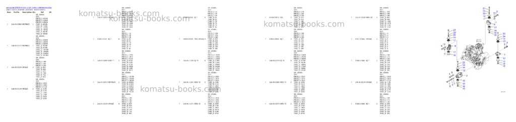 Komatsu JPTEST PC200-11 S/N 500001-599999 Parts catalog cover