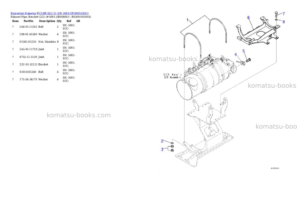 Komatsu pc238uslc-11 s/n 5001-up Parts catalog cover Page 8 Komatsu pc238uslc-11 s/n 5001-up Parts catalog cover Page 8