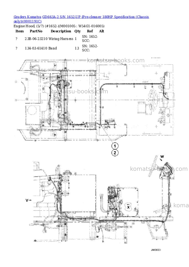 Komatsu gd663a-2 s/n 1652-up pre-cleaner 180hp chassis only Parts catalog cover Page 4