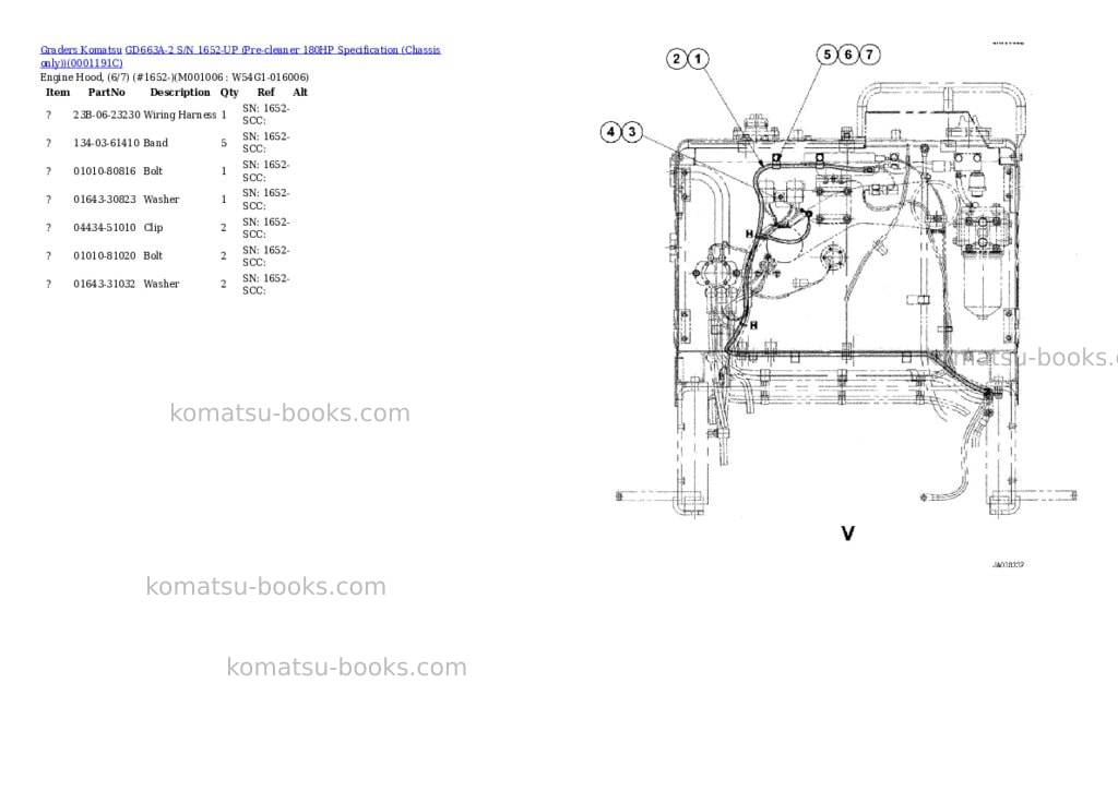 Komatsu gd663a-2 s/n 1652-up pre-cleaner 180hp chassis only Parts catalog cover Page 5