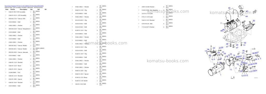 Komatsu PC210-11 S/N 500001-UP (For KAL) Parts catalog cover Page 7 Komatsu PC210-11 S/N 500001-UP (For KAL) Parts catalog cover Page 7