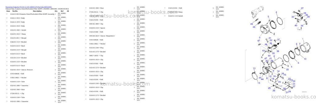 Komatsu PC210-11 S/N 500001-UP (For KAL) Parts catalog cover Page 8 Komatsu PC210-11 S/N 500001-UP (For KAL) Parts catalog cover Page 8