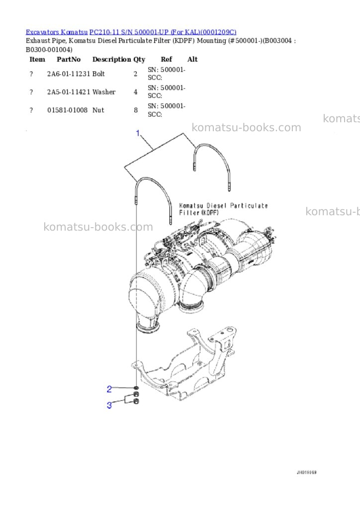 Komatsu PC210-11 S/N 500001-UP (For KAL) Parts catalog cover Page 9 Komatsu PC210-11 S/N 500001-UP (For KAL) Parts catalog cover Page 9