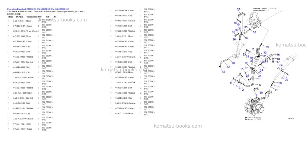 Komatsu PC210LC-11 S/N 500001-UP (For KAL) Parts catalog cover Page 4