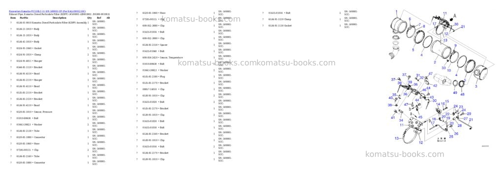 Komatsu PC210LC-11 S/N 500001-UP (For KAL) Parts catalog cover Page 7