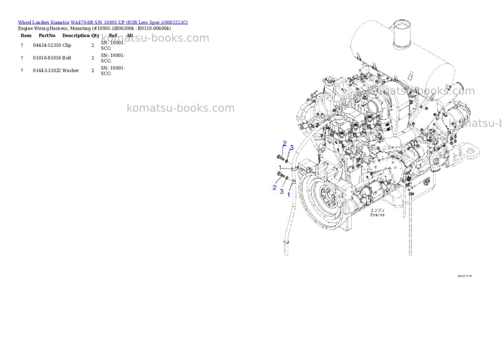 Komatsu wa470-6r s/n 10001-up egr less spec. Parts catalog cover Page 9 Komatsu wa470-6r s/n 10001-up egr less spec. Parts catalog cover Page 9