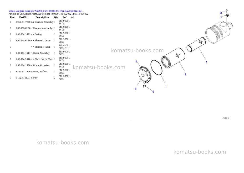 Komatsu wa500-8 s/n 90044-up for kal Parts catalog cover Page 4