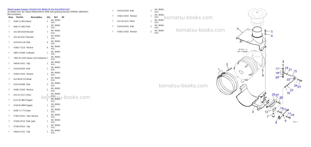 Komatsu wa500-8 s/n 90044-up for kal Parts catalog cover Page 9