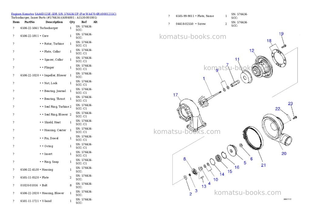 Komatsu saa6d125e-5dr s/n 576434-up for wa470-6r Parts catalog cover Page 3