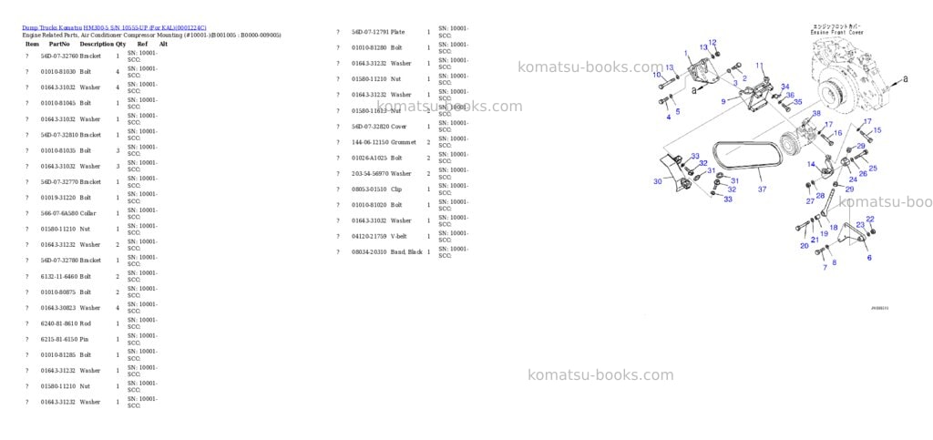 Komatsu hm300-5 s/n 10555-up for kal Parts catalog cover Page 4
