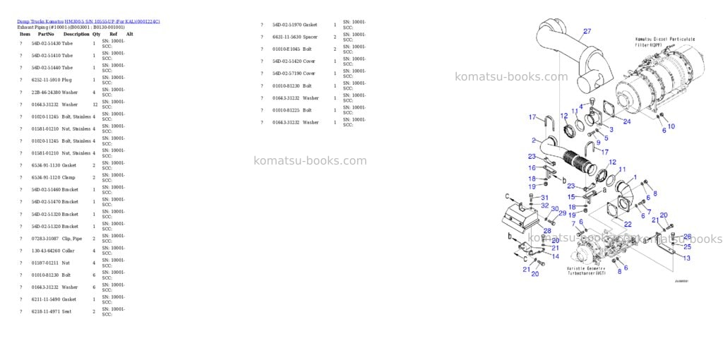 Komatsu hm300-5 s/n 10555-up for kal Parts catalog cover Page 8