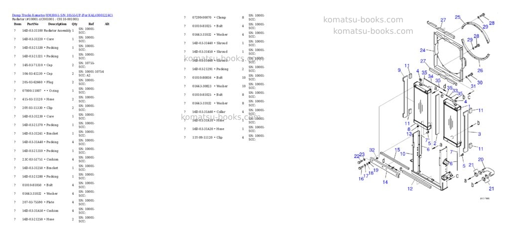 Komatsu hm300-5 s/n 10555-up for kal Parts catalog cover Page 9
