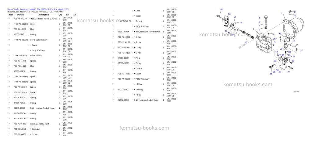 Komatsu hm400-5 s/n 10650-up for kal Parts catalog cover Page 9