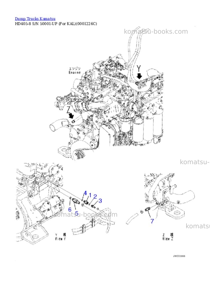 Komatsu HD405-8 S/N 50001-UP (For KAL) Parts catalog cover
