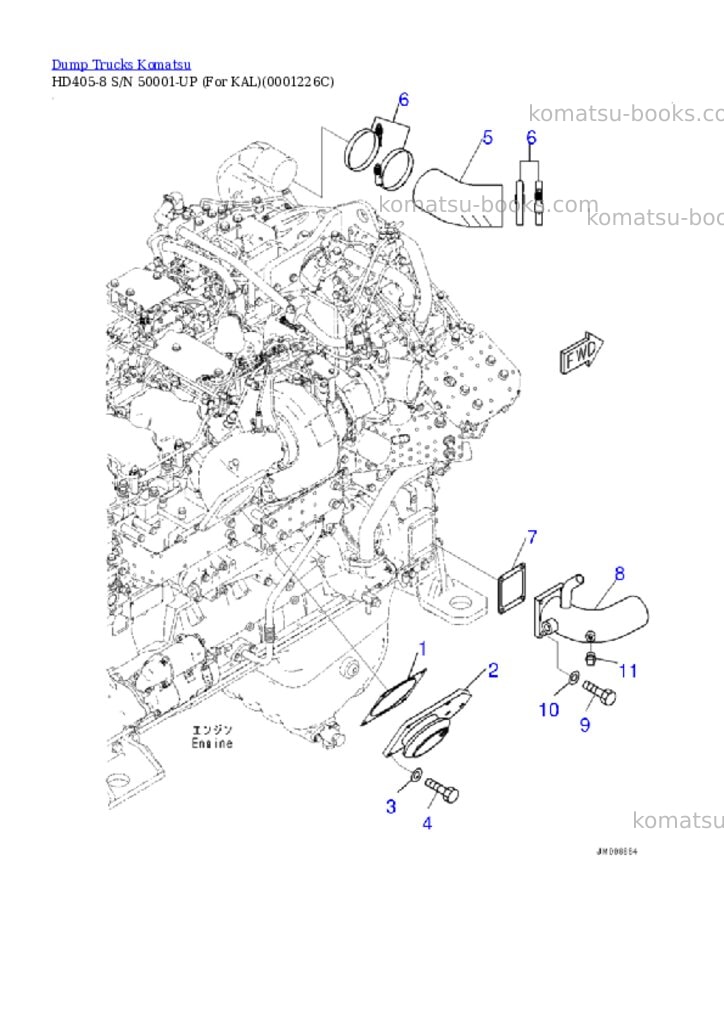 Komatsu HD405-8 S/N 50001-UP (For KAL) Parts catalog cover Page 6