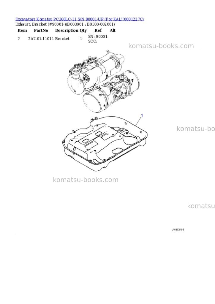 Komatsu PC360LC-11 S/N 90001-UP (For KAL) Parts catalog cover Page 4