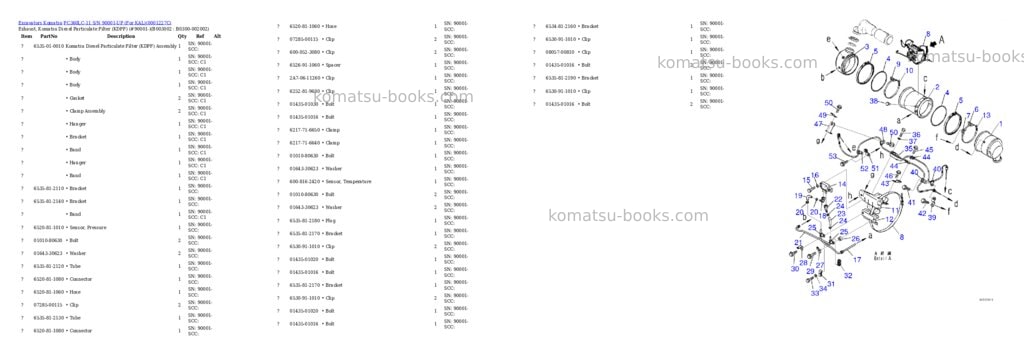 Komatsu PC360LC-11 S/N 90001-UP (For KAL) Parts catalog cover Page 5